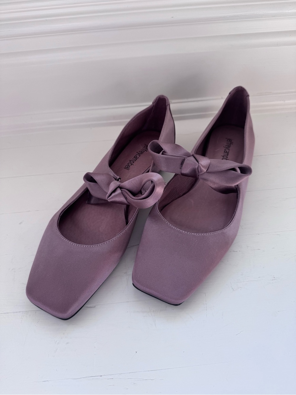 Jeffrey Campbell Satin Mary Jane Flats – Mauve, Size 8